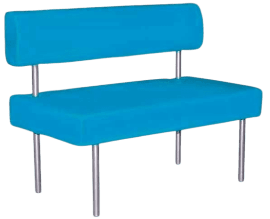 Купить диван-банкетку со спинкой для ожидания Д05, двухместный - цвет Fortuna Blue с доставкой по России